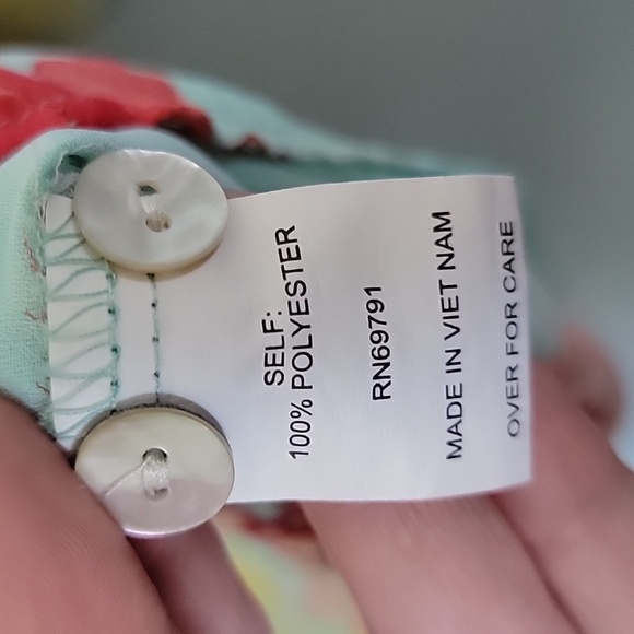 Fig and Flower Vibrant Boho Small Mixed Pattern Floral Blouse Top - Picture 6 of 7